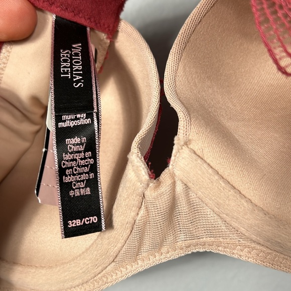Victoria Secret Bra, 32B Very Sexy, Multi Way, Pink, Lace, Strapless- NWT - Picture 6 of 8